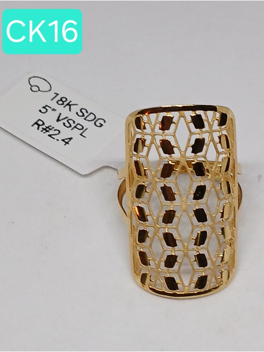 18K Saudi Gold Ring Size5